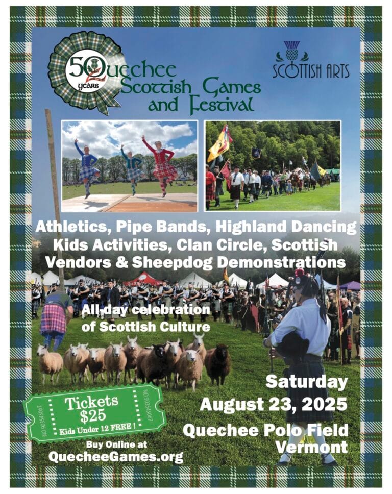 August 23, 2025: 50th Anniversary of the Quechee Scottish Games and Festival
