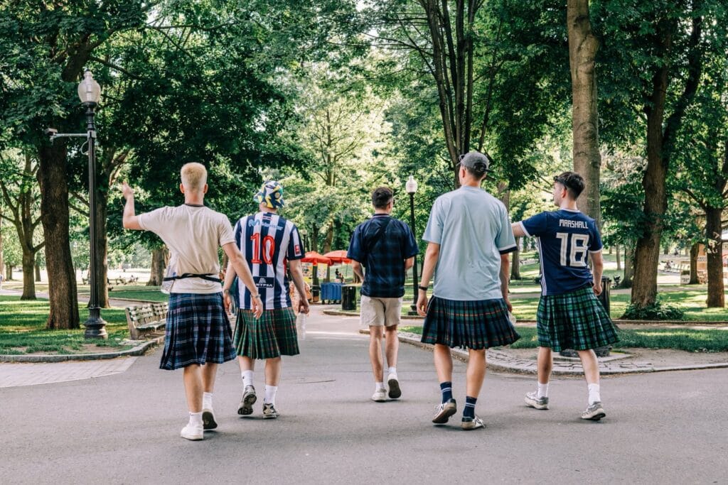 Tartan Army Fans relaxing in the park